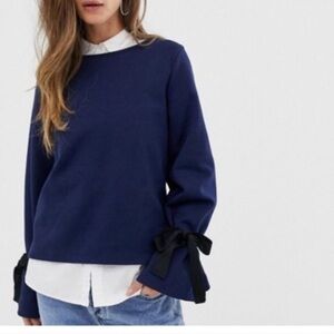 Jcrew tie sleeve sweatshirt